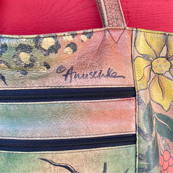 Vintage Anuschka hand painted leather shoulder bag - Picture 2 of 16